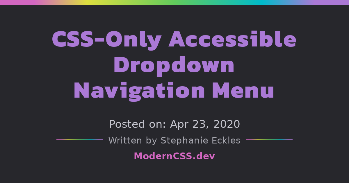 CSS-Only Accessible Dropdown Navigation Menu | Modern CSS Solutions