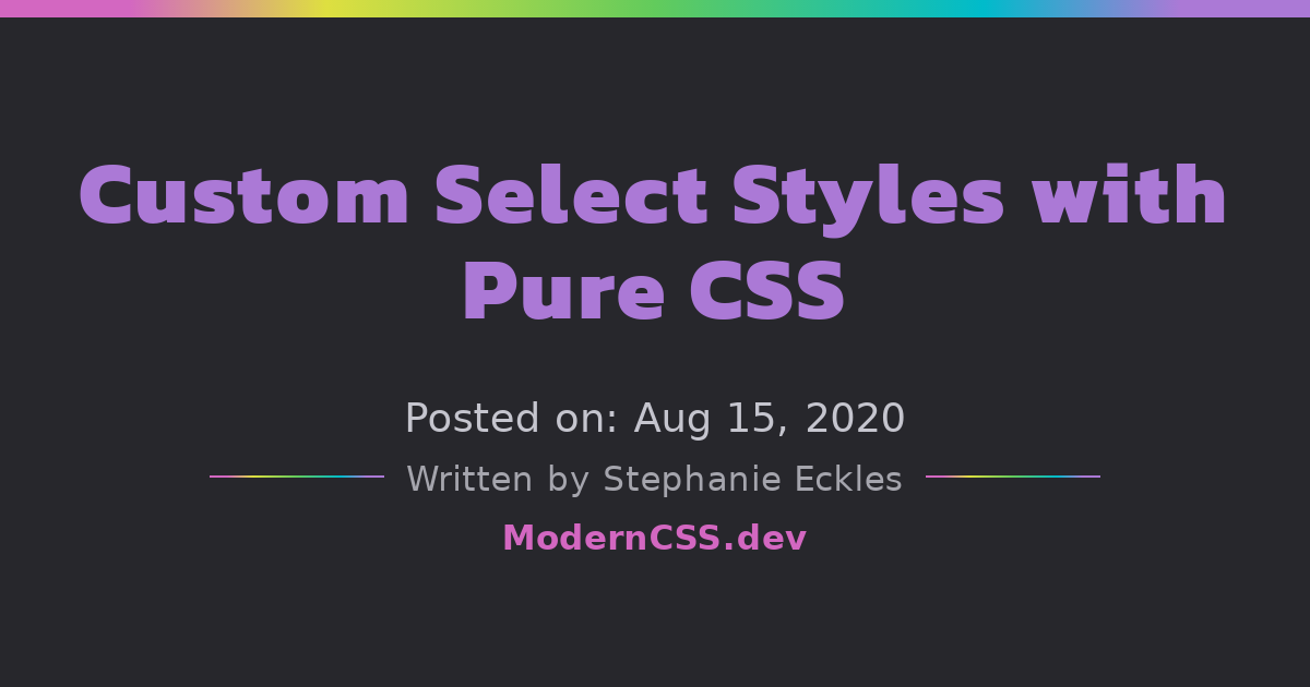 Custom Select Styles With Pure Css Modern Css Solutions