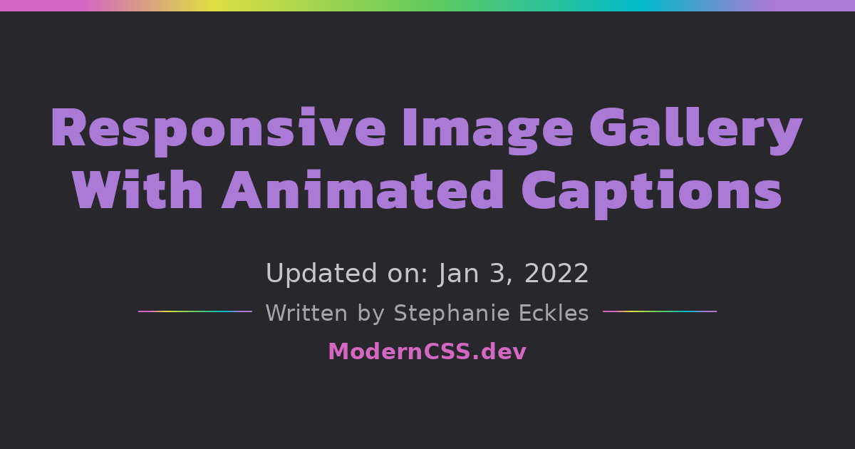 Responsive Image Gallery With Animated Captions | Modern CSS Solutions